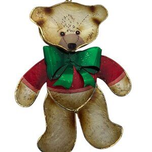 Vintage Teddy Bear Mother Of Pearl Ornament with Movable Moveable head 6"